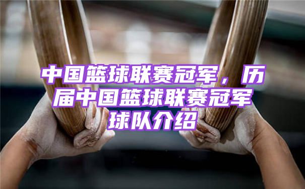 中国篮球联赛冠军，历届中国篮球联赛冠军球队介绍