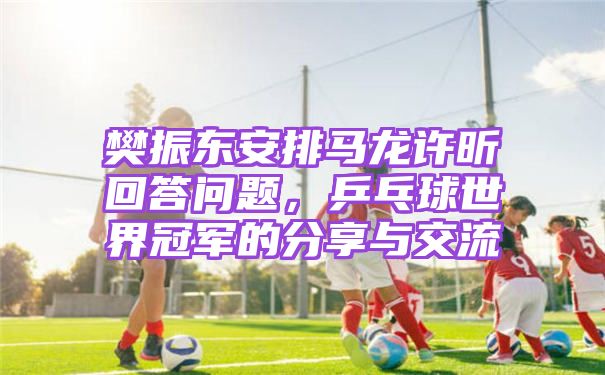 樊振东安排马龙许昕回答问题，乒乓球世界冠军的分享与交流